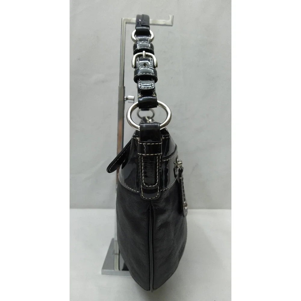 Coach Chelsea Black Leather Pocket Zipper Closure Hobo Shoulder Bag
